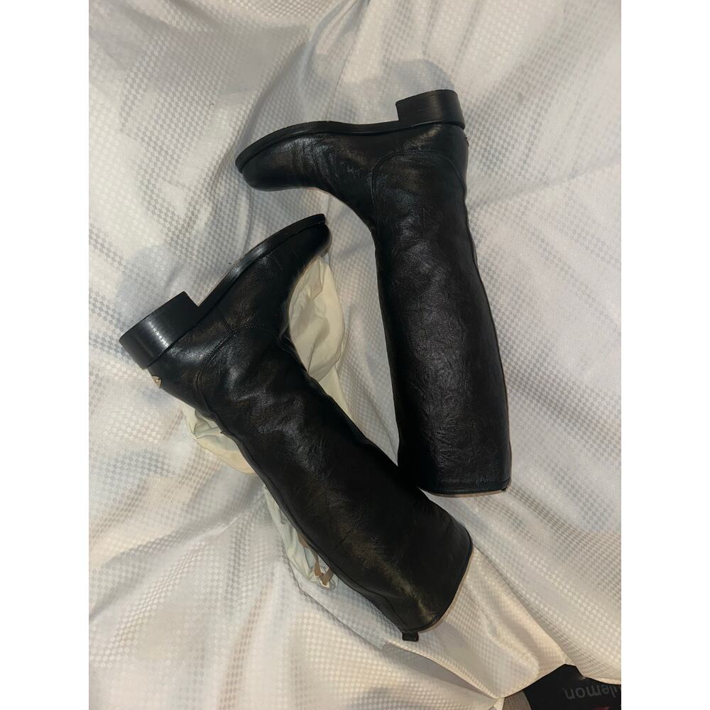 Jimmy Choo Black & Gold Tall Boots. Sz 40 - Picture 9 of 16